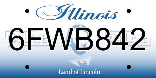 6FWB842 Illinois License Plate