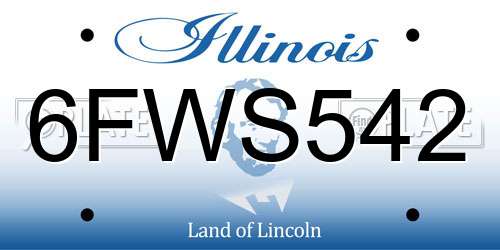 6FWS542 Illinois License Plate