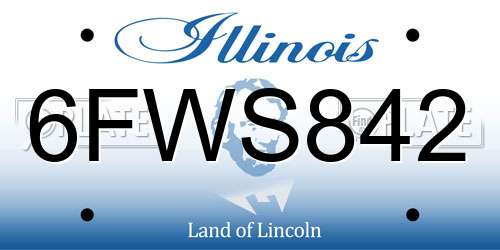6FWS842 Illinois License Plate