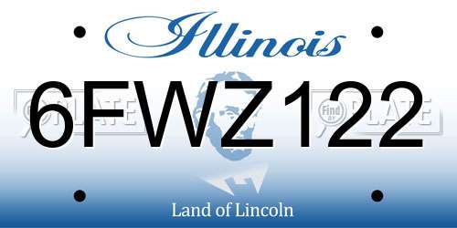 6FWZ122 Illinois License Plate