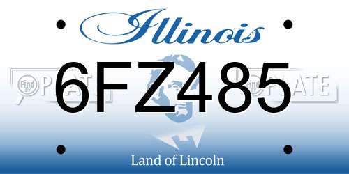 6FZ485 Illinois License Plate
