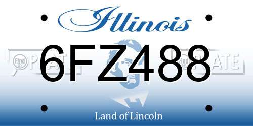 6FZ488 Illinois License Plate