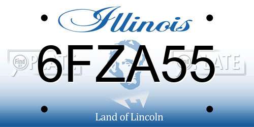 6FZA55 Illinois License Plate