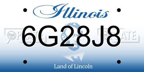 6G28J8 Illinois License Plate