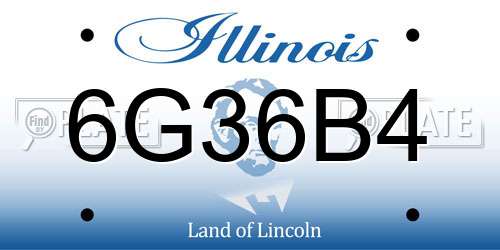 6G36B4 Illinois License Plate