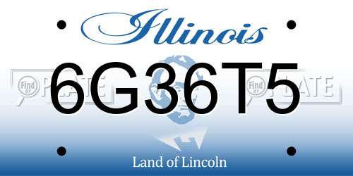 6G36T5 Illinois License Plate