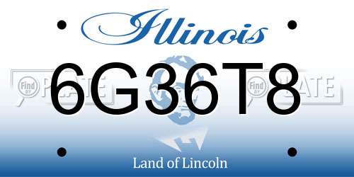 6G36T8 Illinois License Plate