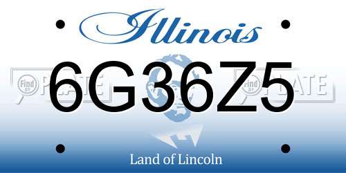 6G36Z5 Illinois License Plate