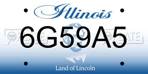 6G59A5 Illinois License Plate