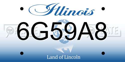 6G59A8 Illinois License Plate