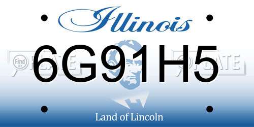 6G91H5 Illinois License Plate