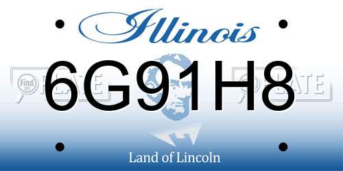 6G91H8 Illinois License Plate