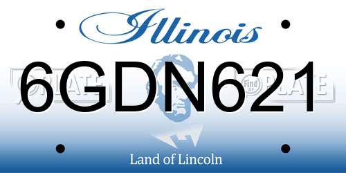 6GDN621 Illinois License Plate