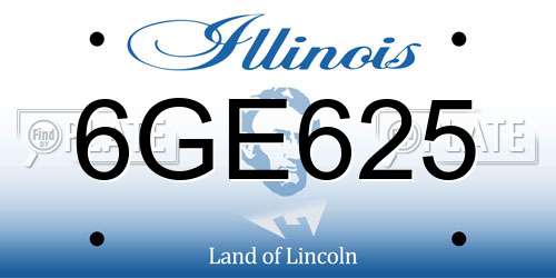 6GE625 Illinois License Plate