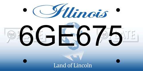 6GE675 Illinois License Plate