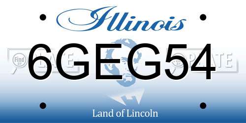6GEG54 Illinois License Plate
