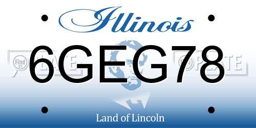 6GEG78 Illinois License Plate