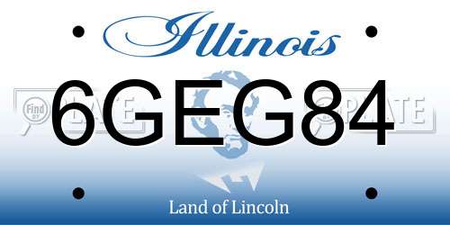 6GEG84 Illinois License Plate