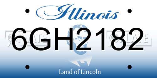 6GH2182 Illinois License Plate