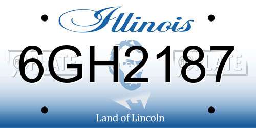 6GH2187 Illinois License Plate