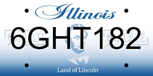 6GHT182 Illinois License Plate