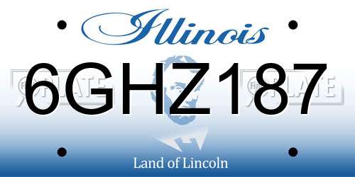 6GHZ187 Illinois License Plate