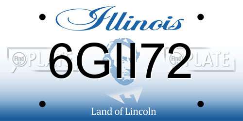 6GII72 Illinois License Plate