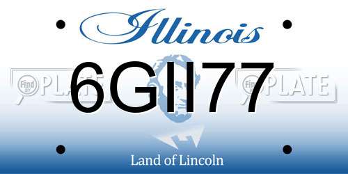 6GII77 Illinois License Plate