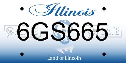 6GS665 Illinois License Plate