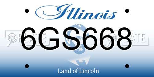 6GS668 Illinois License Plate