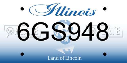 6GS948 Illinois License Plate