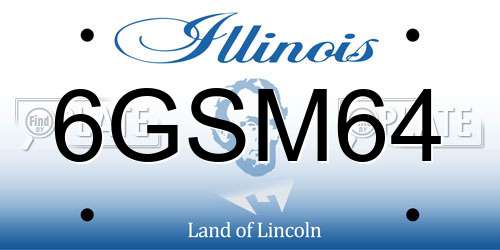 6GSM64 Illinois License Plate