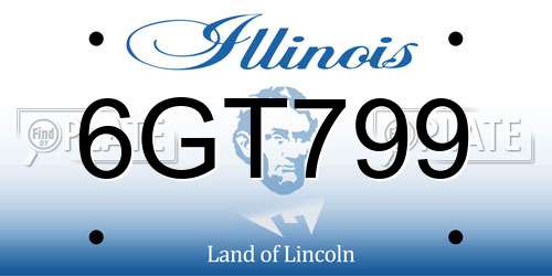 6GT799 Illinois License Plate