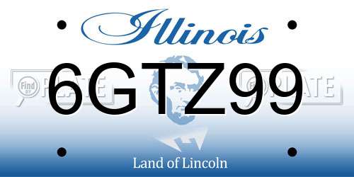6GTZ99 Illinois License Plate