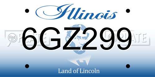 6GZ299 Illinois License Plate