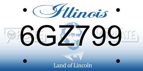 6GZ799 Illinois License Plate