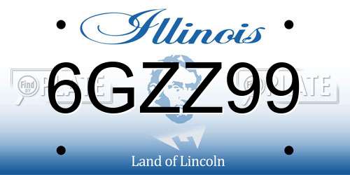 6GZZ99 Illinois License Plate