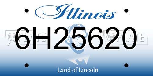 6H25620 Illinois License Plate