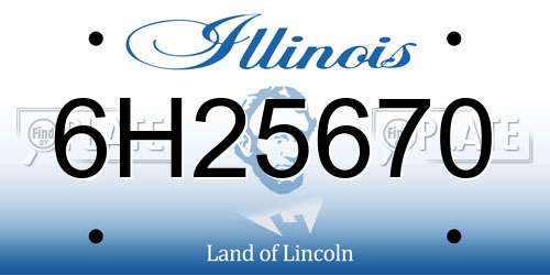 6H25670 Illinois License Plate