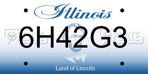 6H42G3 Illinois License Plate