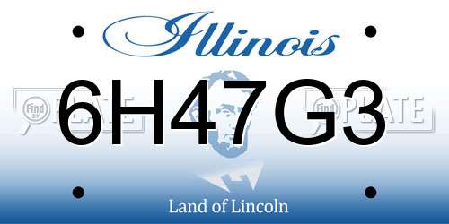 6H47G3 Illinois License Plate