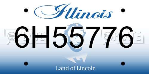 6H55776 Illinois License Plate