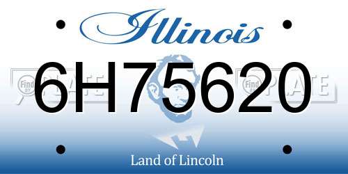 6H75620 Illinois License Plate