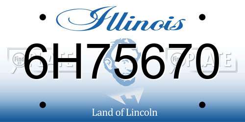 6H75670 Illinois License Plate