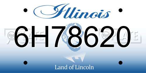 6H78620 Illinois License Plate
