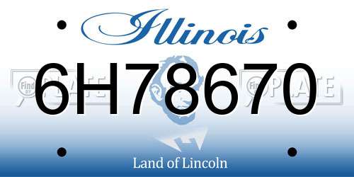 6H78670 Illinois License Plate