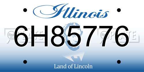 6H85776 Illinois License Plate