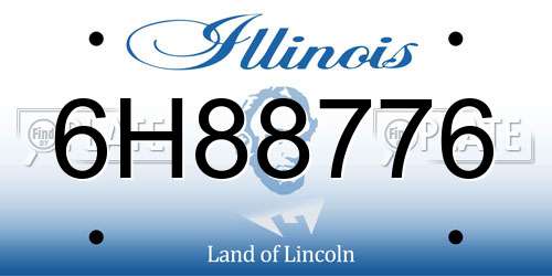 6H88776 Illinois License Plate