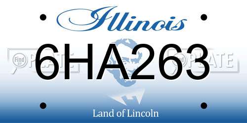 6HA263 Illinois License Plate