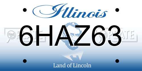 6HAZ63 Illinois License Plate
